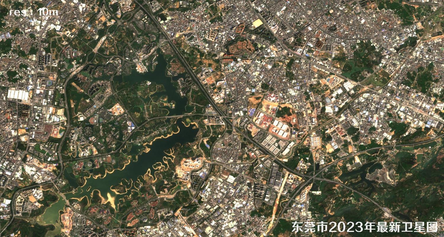 广东省东莞市2023年最新卫星影像图