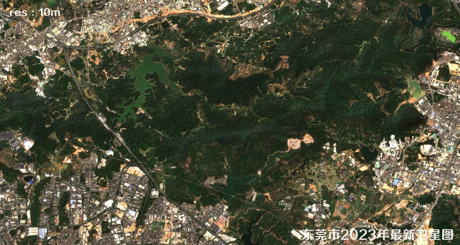 广东省东莞市2023年最新卫星影像图