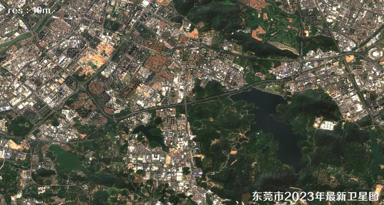 广东省东莞市2023年最新卫星影像图