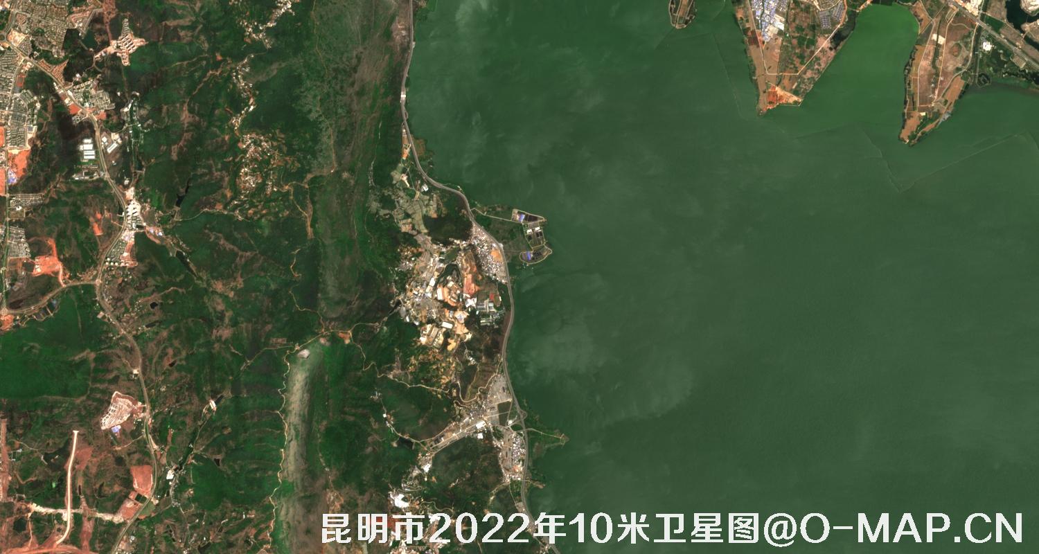 哨兵卫星2022年拍摄的昆明市10米卫星图