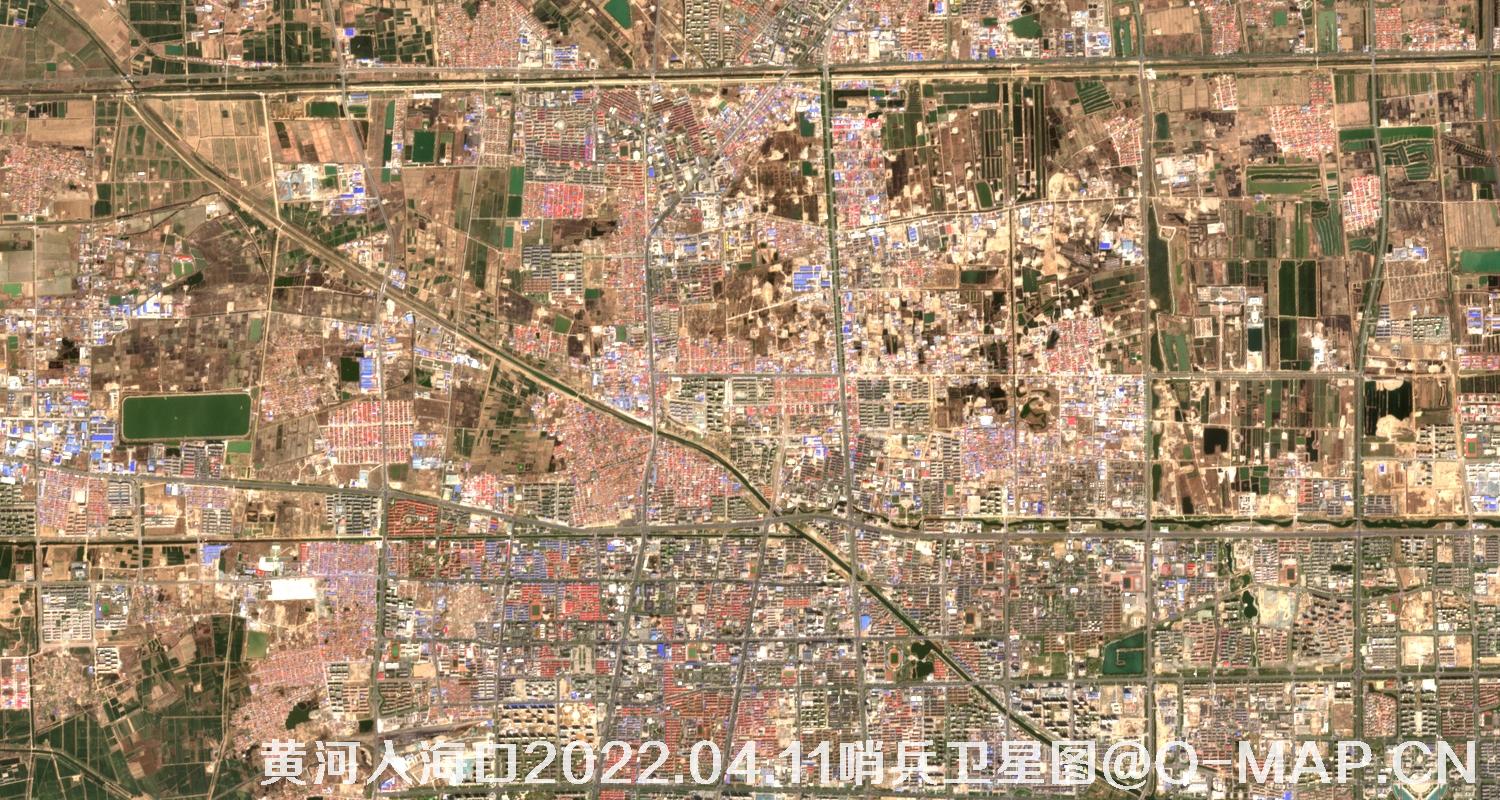 黄河入海口-山东省东营周边2022.04.11哨兵卫星图像