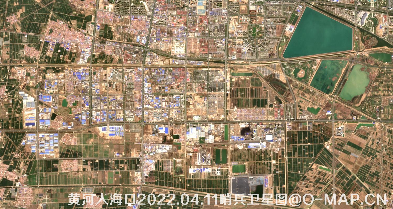黄河入海口-山东省东营周边2022.04.11哨兵卫星图像