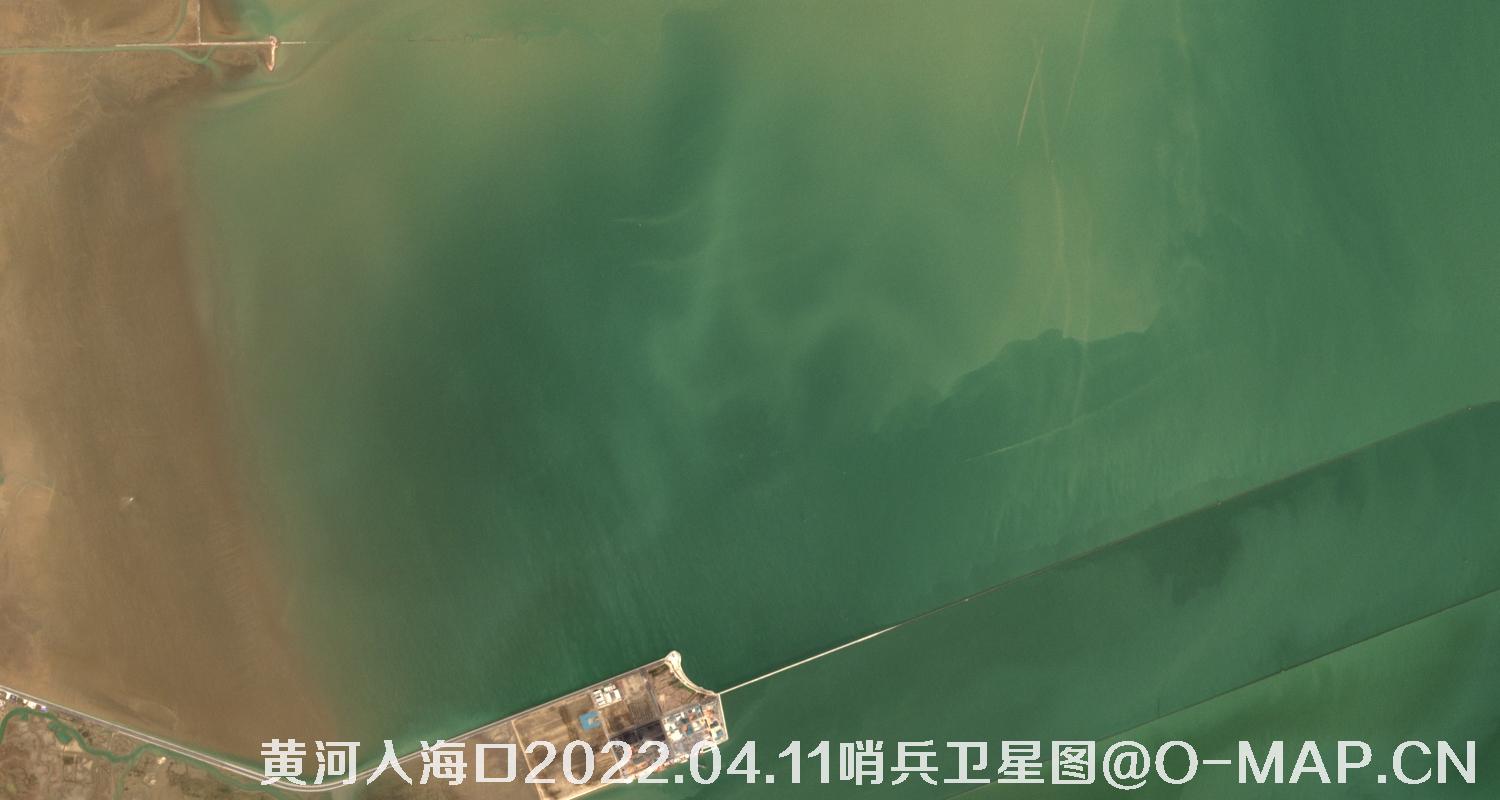 黄河入海口-山东省东营周边2022.04.11哨兵卫星图像