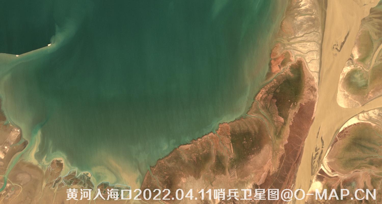 黄河入海口-山东省东营周边2022.04.11哨兵卫星图像