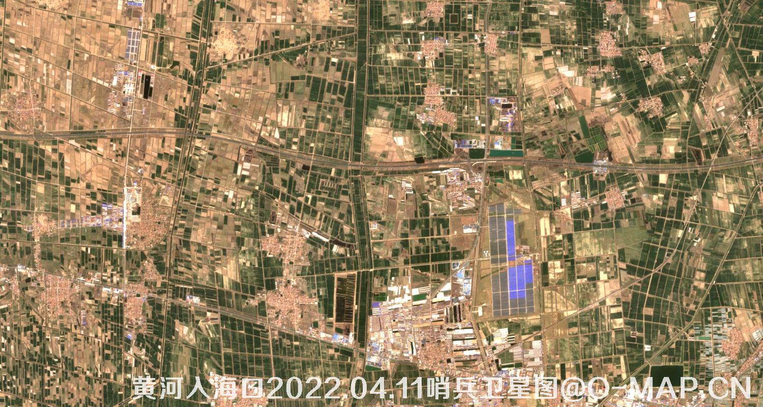 黄河入海口-山东省东营周边2022.04.11哨兵卫星图像