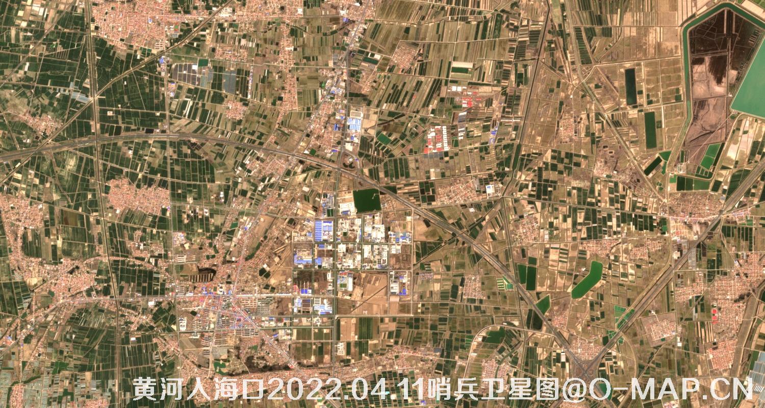 黄河入海口-山东省东营周边2022.04.11哨兵卫星图像
