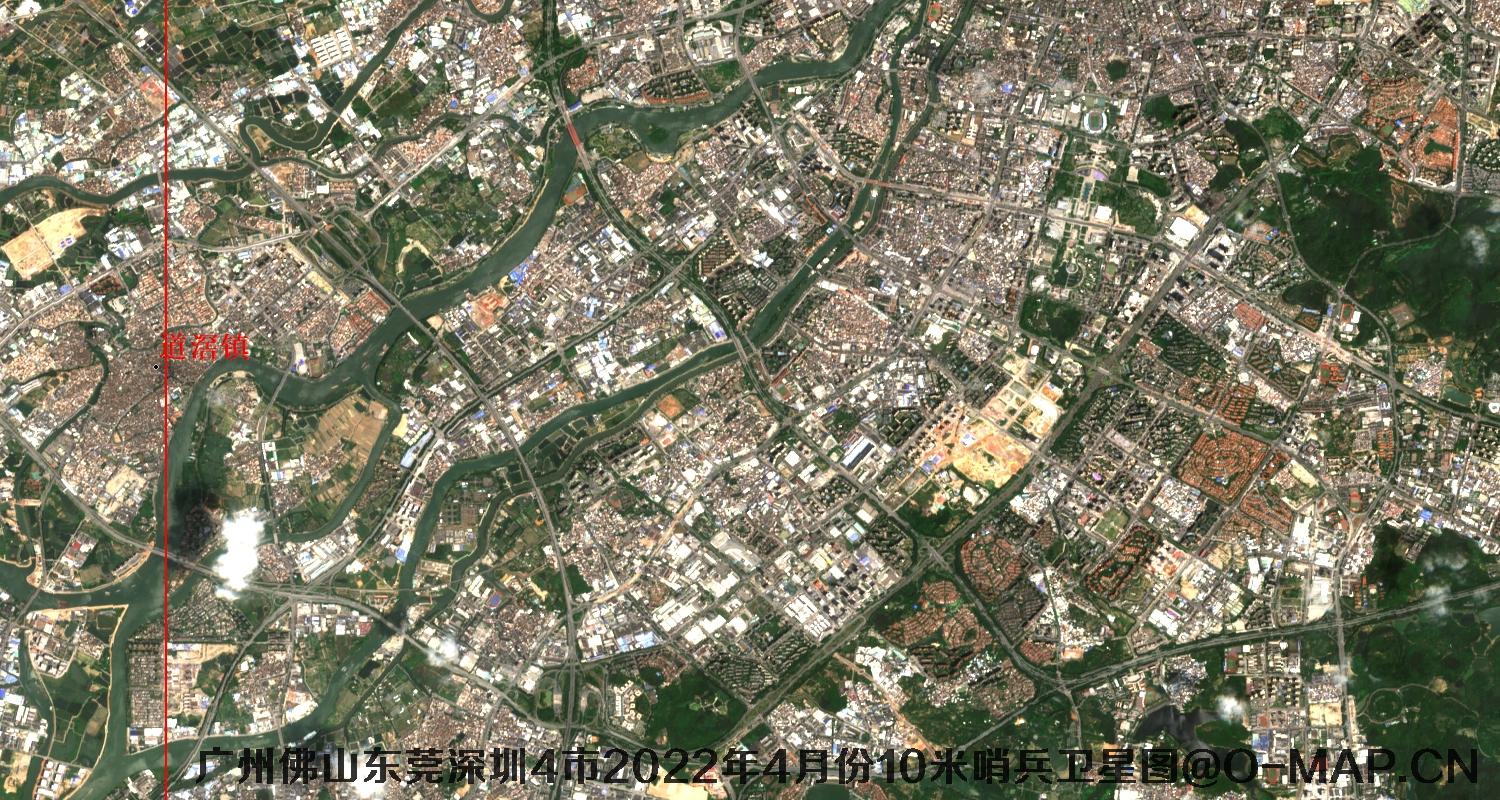 广东省广州市东莞市佛山市深圳市2022年4月份10米哨兵卫星图