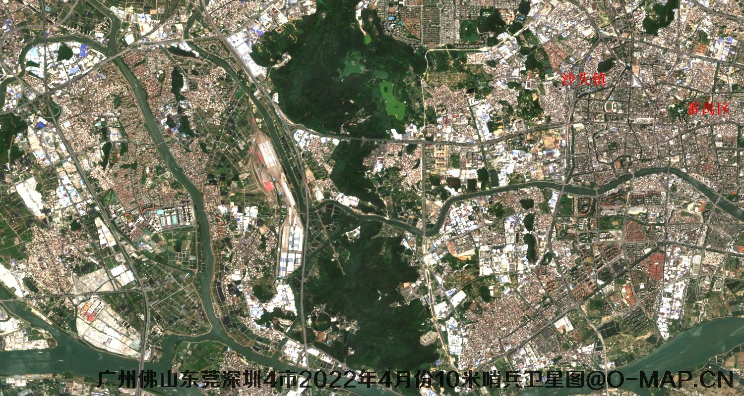广东省广州市东莞市佛山市深圳市2022年4月份10米哨兵卫星图