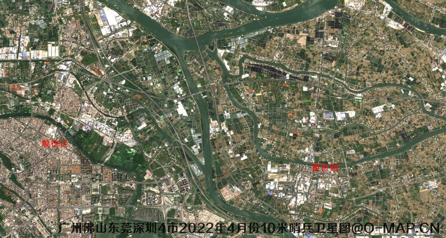 广东省广州市东莞市佛山市深圳市2022年4月份10米哨兵卫星图