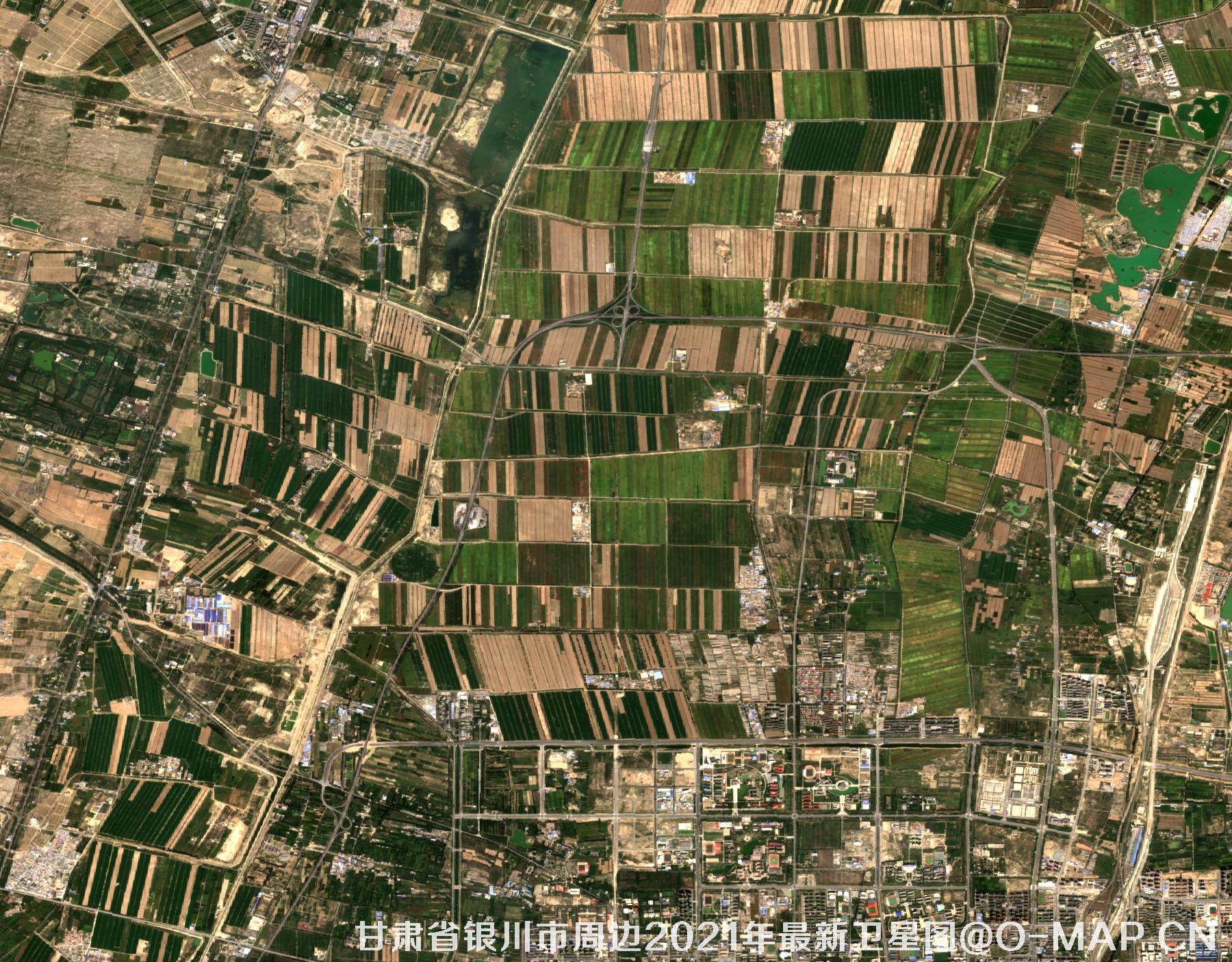 甘肃省银川市周边2021年最新卫星图