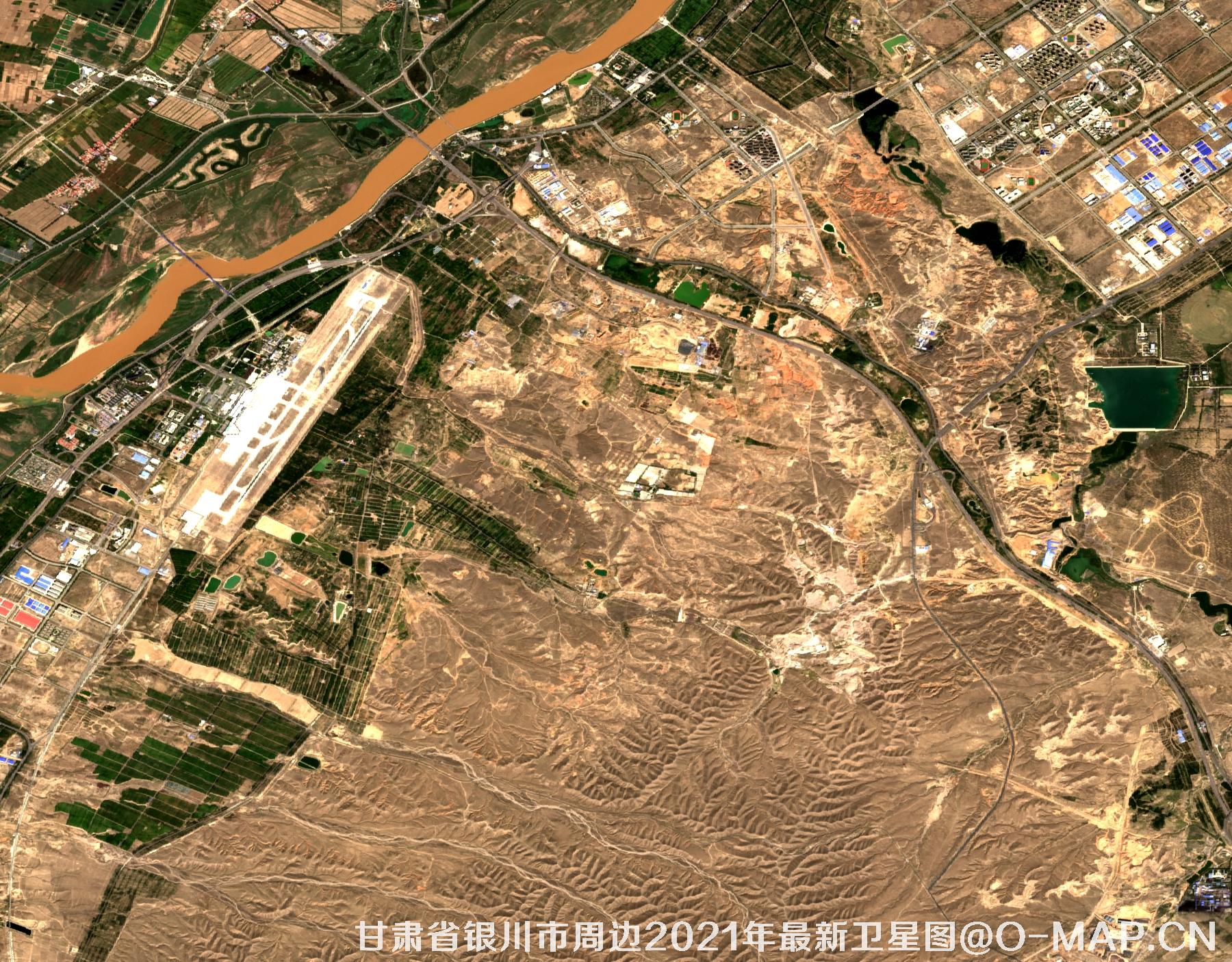 甘肃省银川市周边2021年最新卫星图
