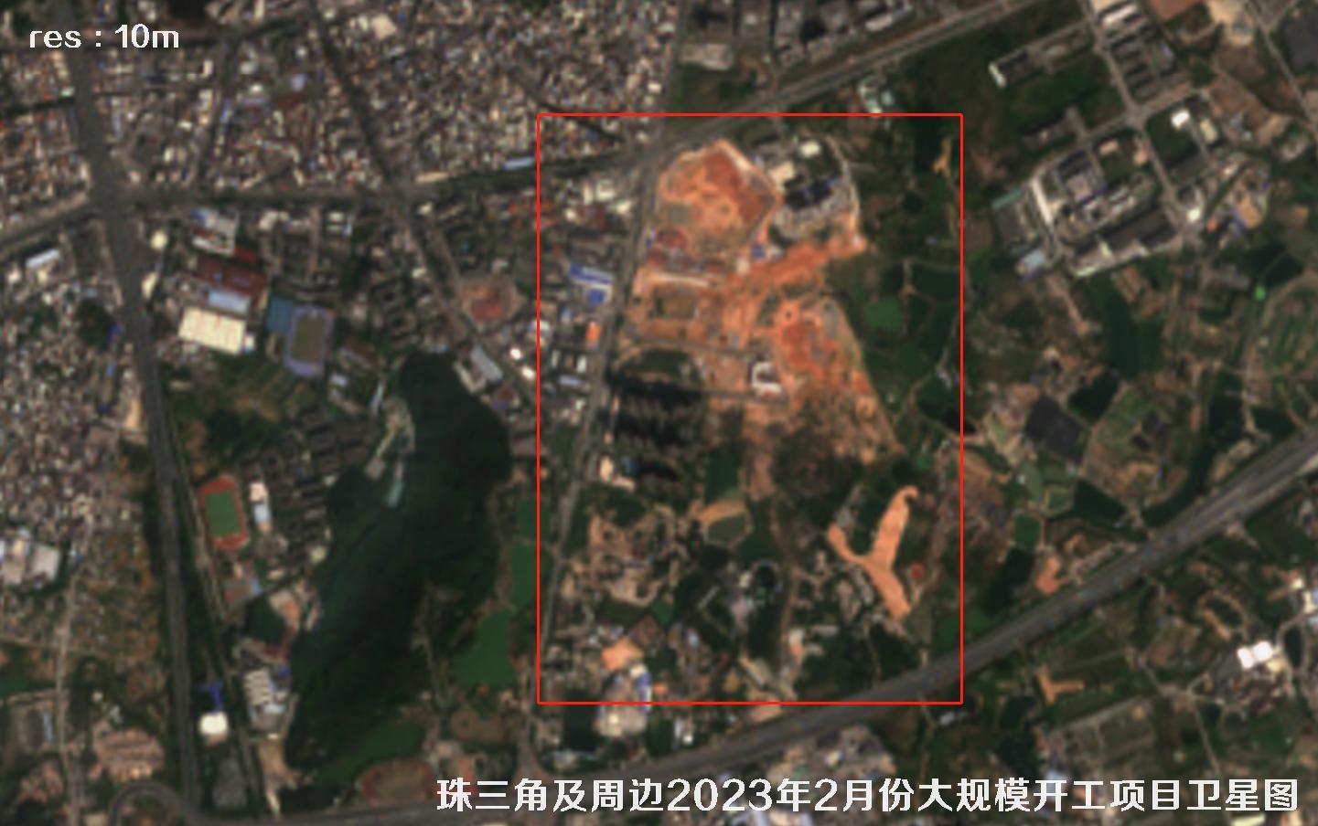 珠三角及周边区域大规模建筑开工项目卫星图