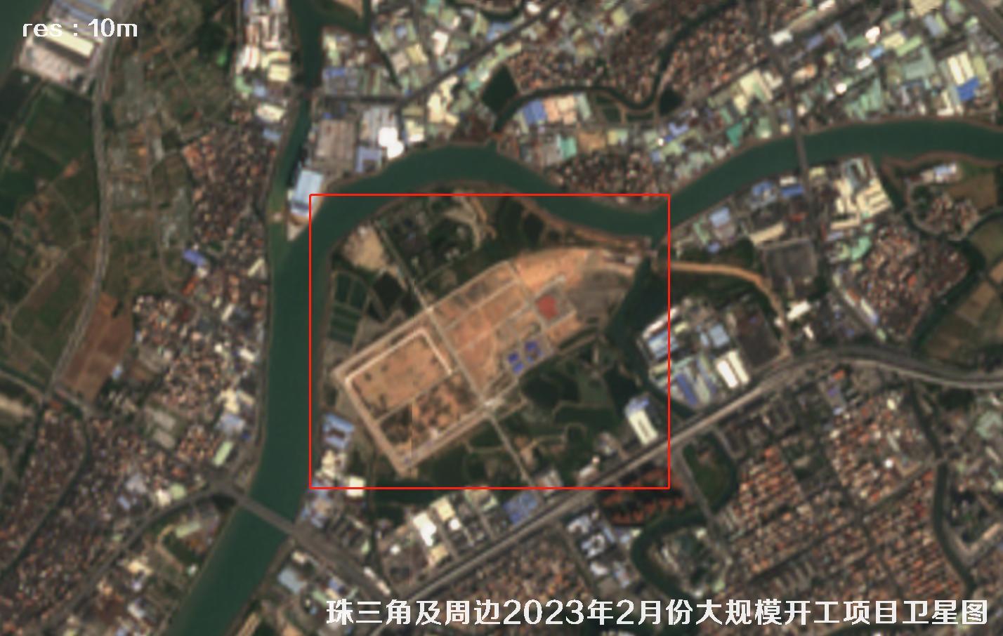 珠三角及周边区域大规模建筑开工项目卫星图