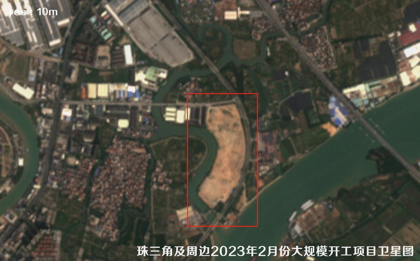 珠三角及周边区域大规模建筑开工项目卫星图