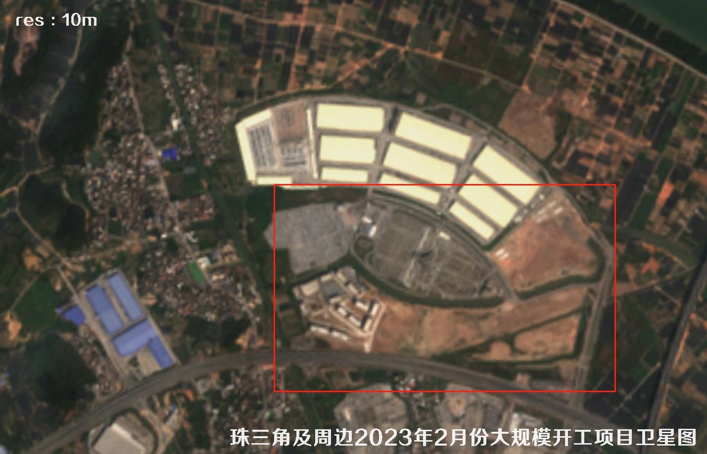 珠三角及周边区域大规模建筑开工项目卫星图