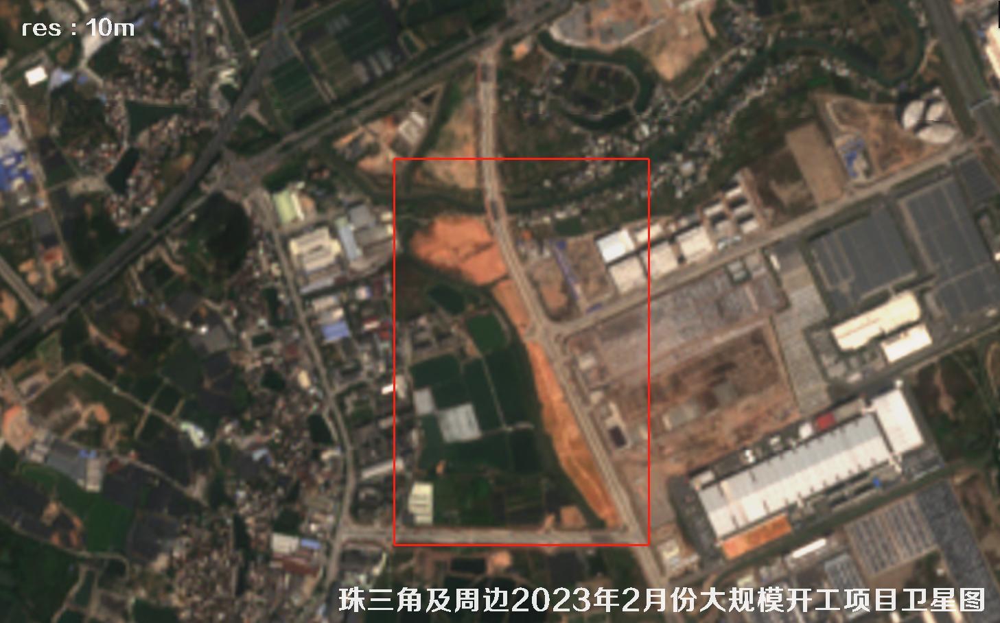 珠三角及周边区域大规模建筑开工项目卫星图
