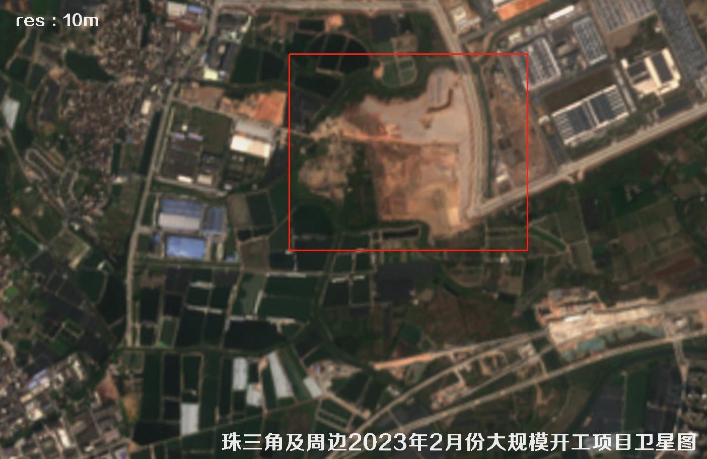 珠三角及周边区域大规模建筑开工项目卫星图