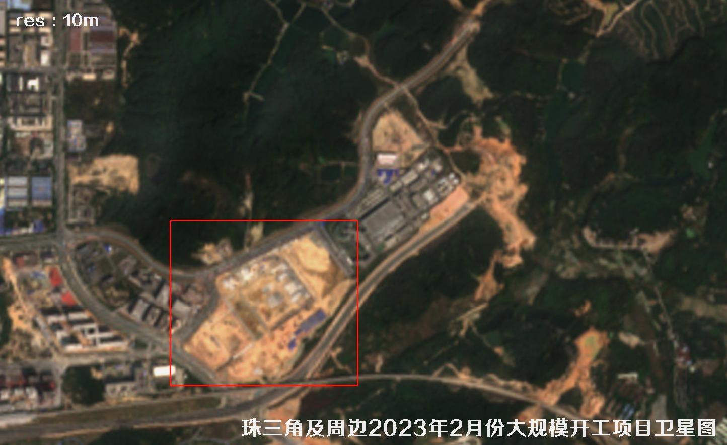 珠三角及周边区域大规模建筑开工项目卫星图