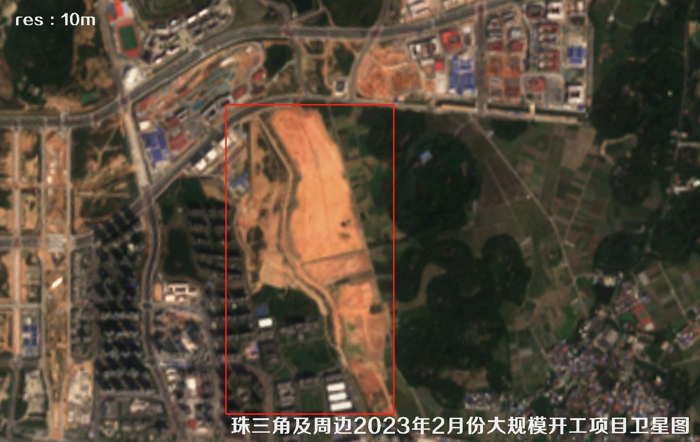 珠三角及周边区域大规模建筑开工项目卫星图