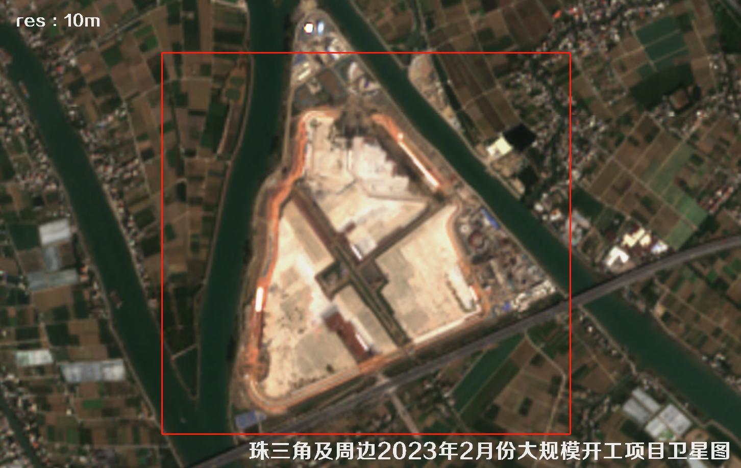 珠三角及周边区域大规模建筑开工项目卫星图