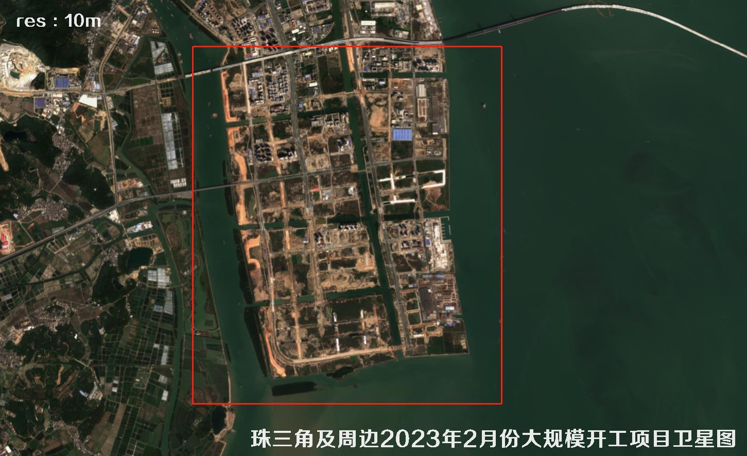 珠三角及周边区域大规模建筑开工项目卫星图