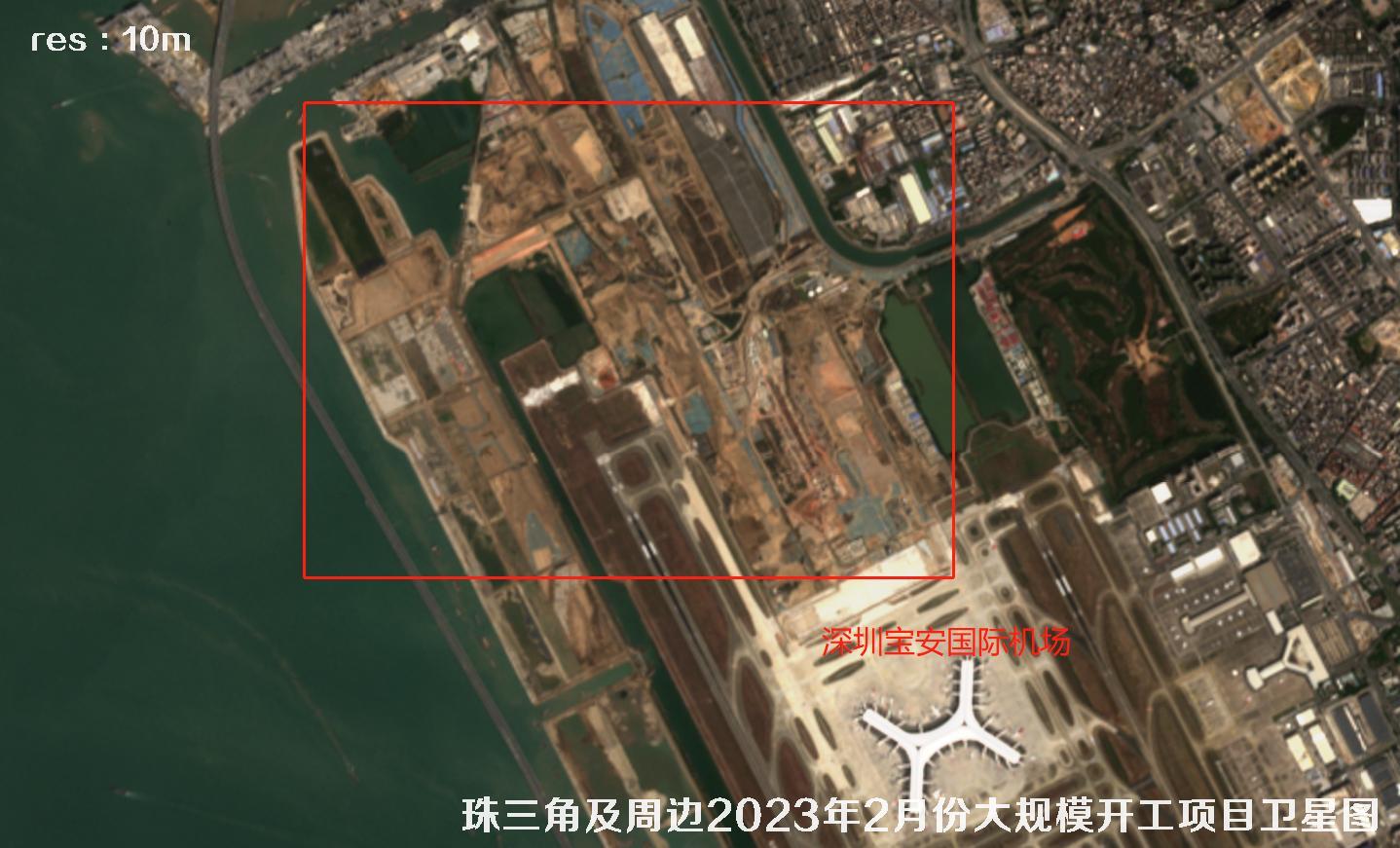 珠三角及周边区域大规模建筑开工项目卫星图