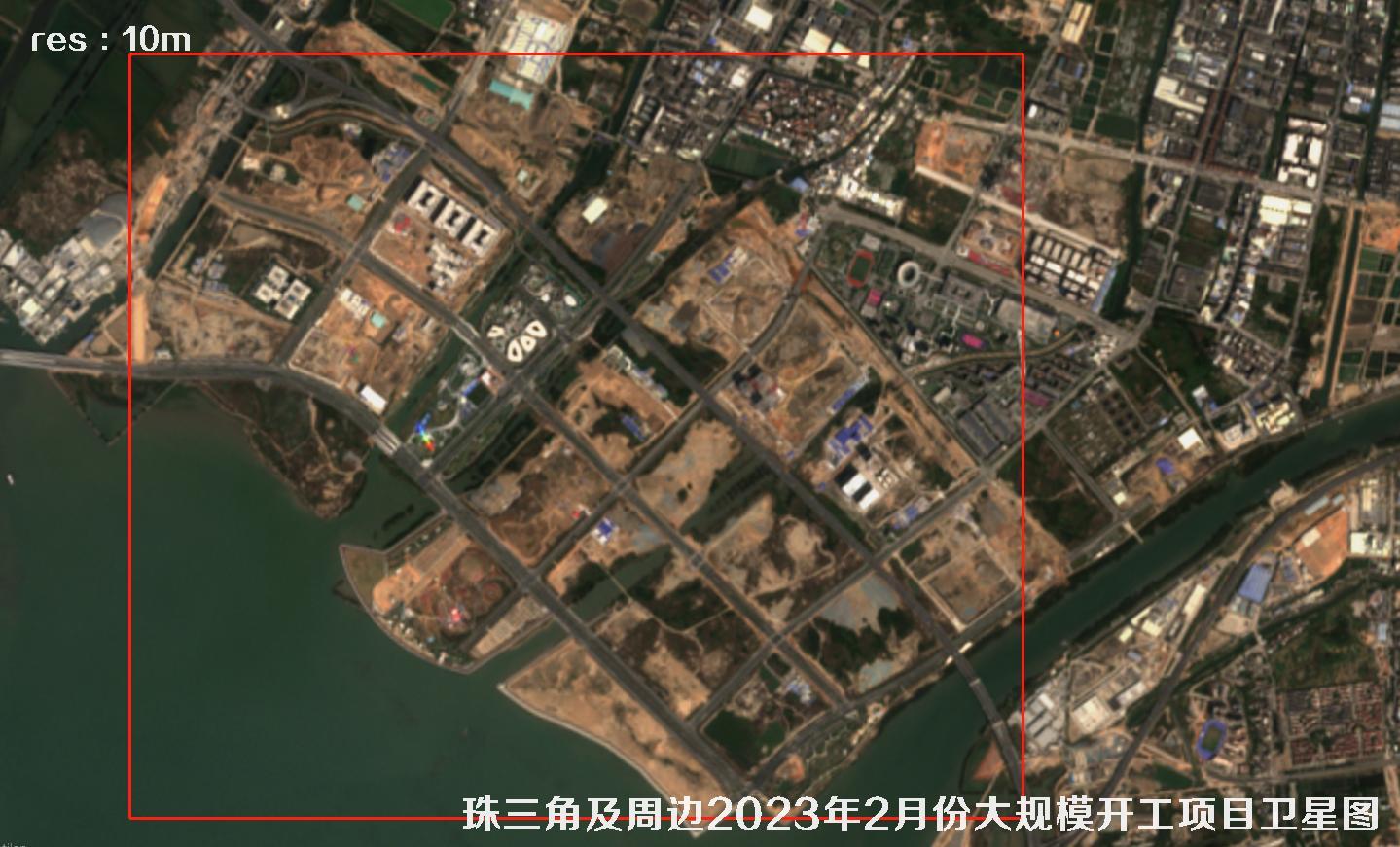珠三角及周边区域大规模建筑开工项目卫星图