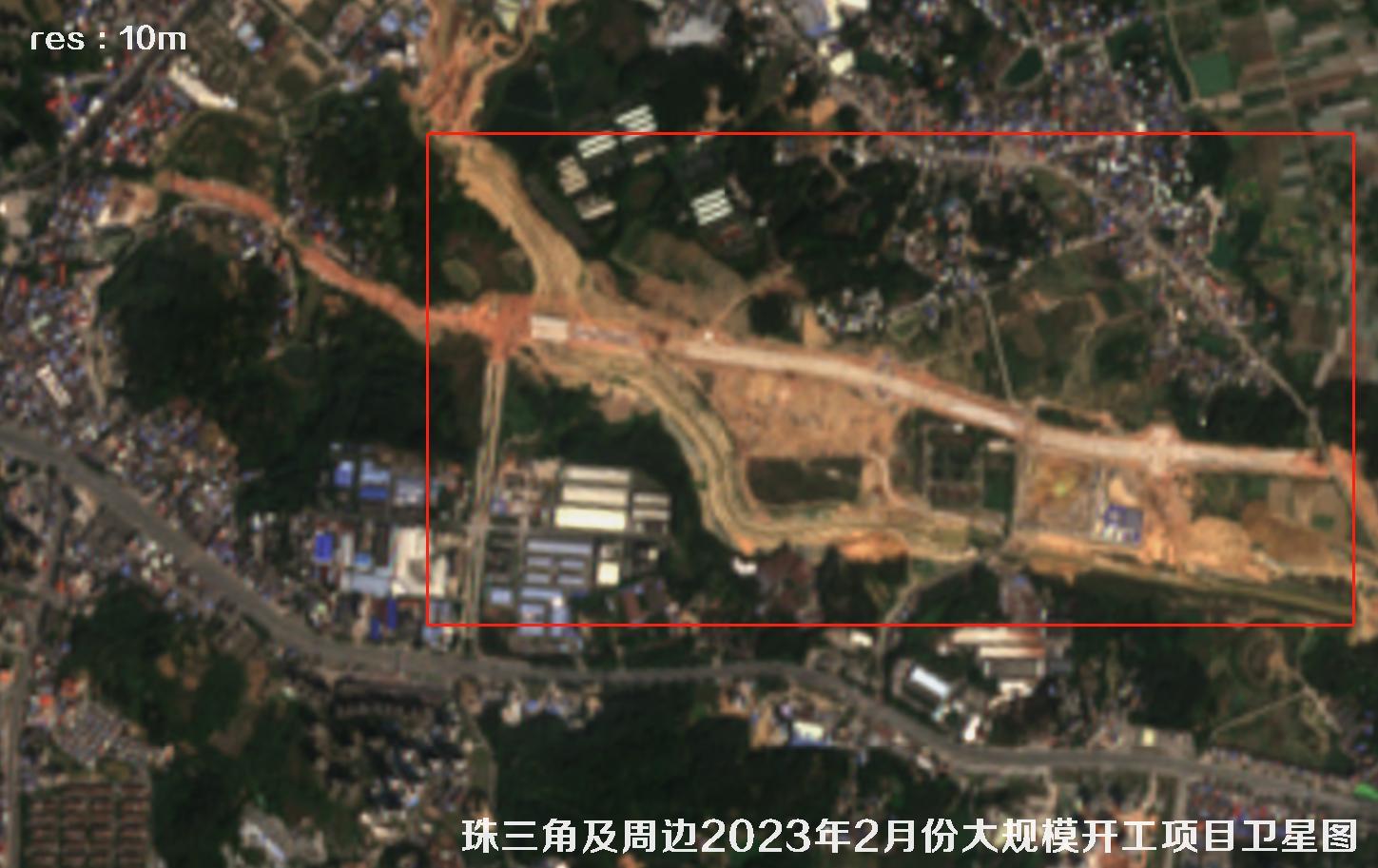 珠三角及周边区域大规模建筑开工项目卫星图