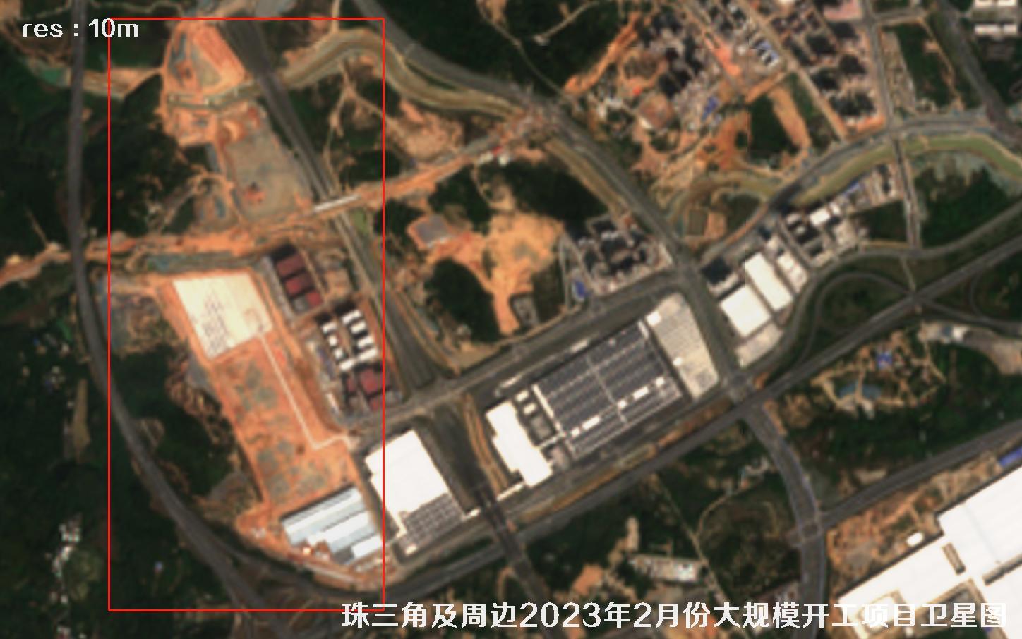 珠三角及周边区域大规模建筑开工项目卫星图