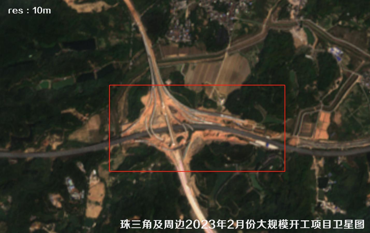 珠三角及周边区域大规模建筑开工项目卫星图