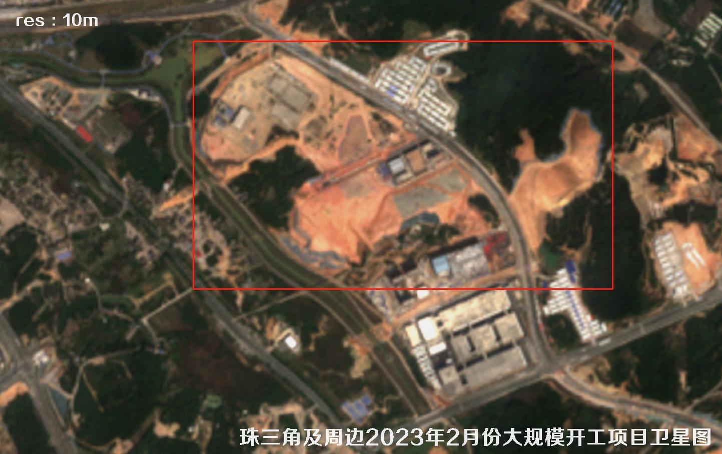 珠三角及周边区域大规模建筑开工项目卫星图