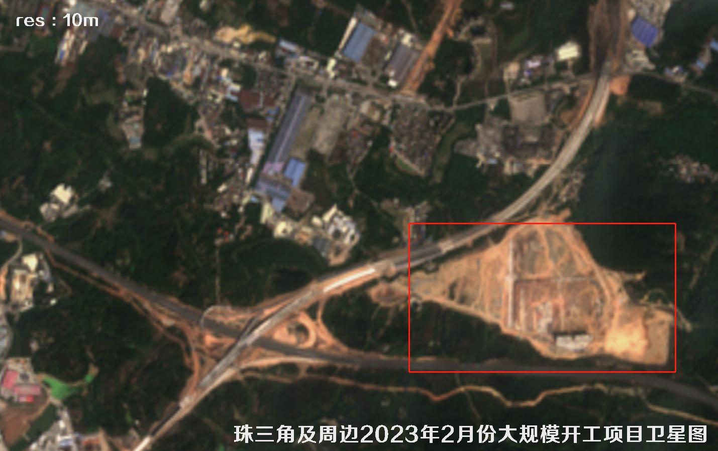 珠三角及周边区域大规模建筑开工项目卫星图