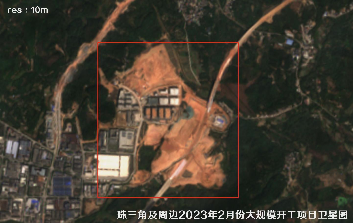 珠三角及周边区域大规模建筑开工项目卫星图