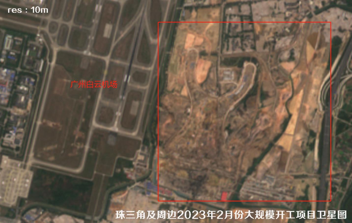 珠三角及周边区域大规模建筑开工项目卫星图