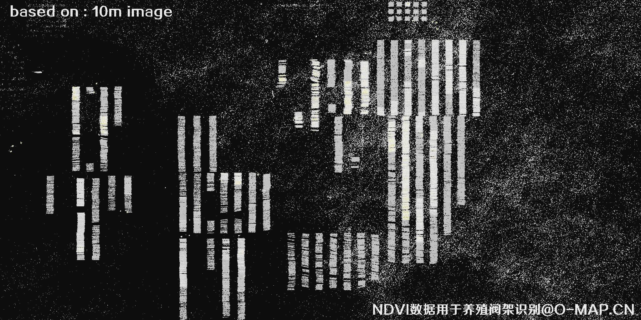 哨兵卫星NDVI数据用于识别海上养殖阀架卫星图