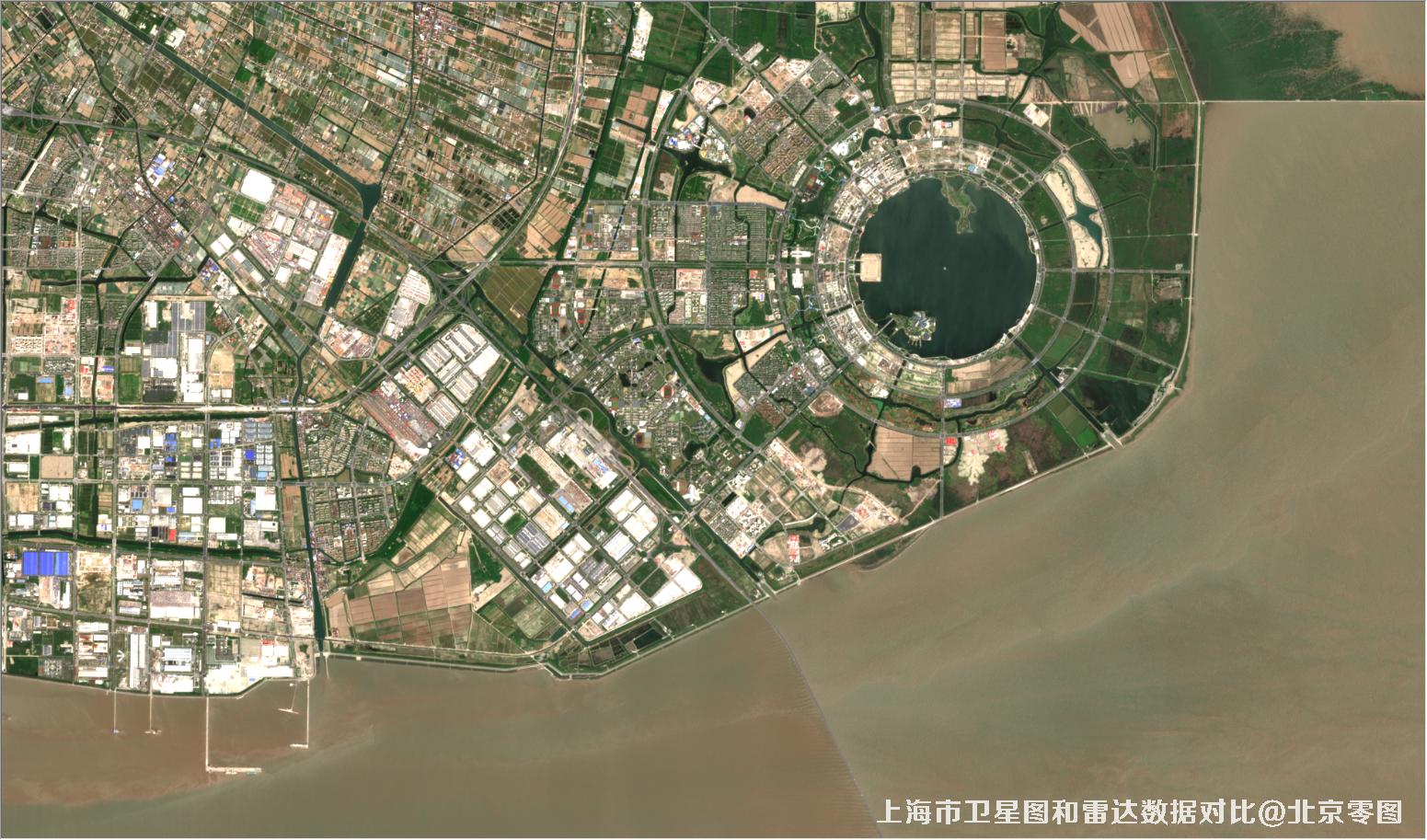 上海市卫星图和雷达数据对比