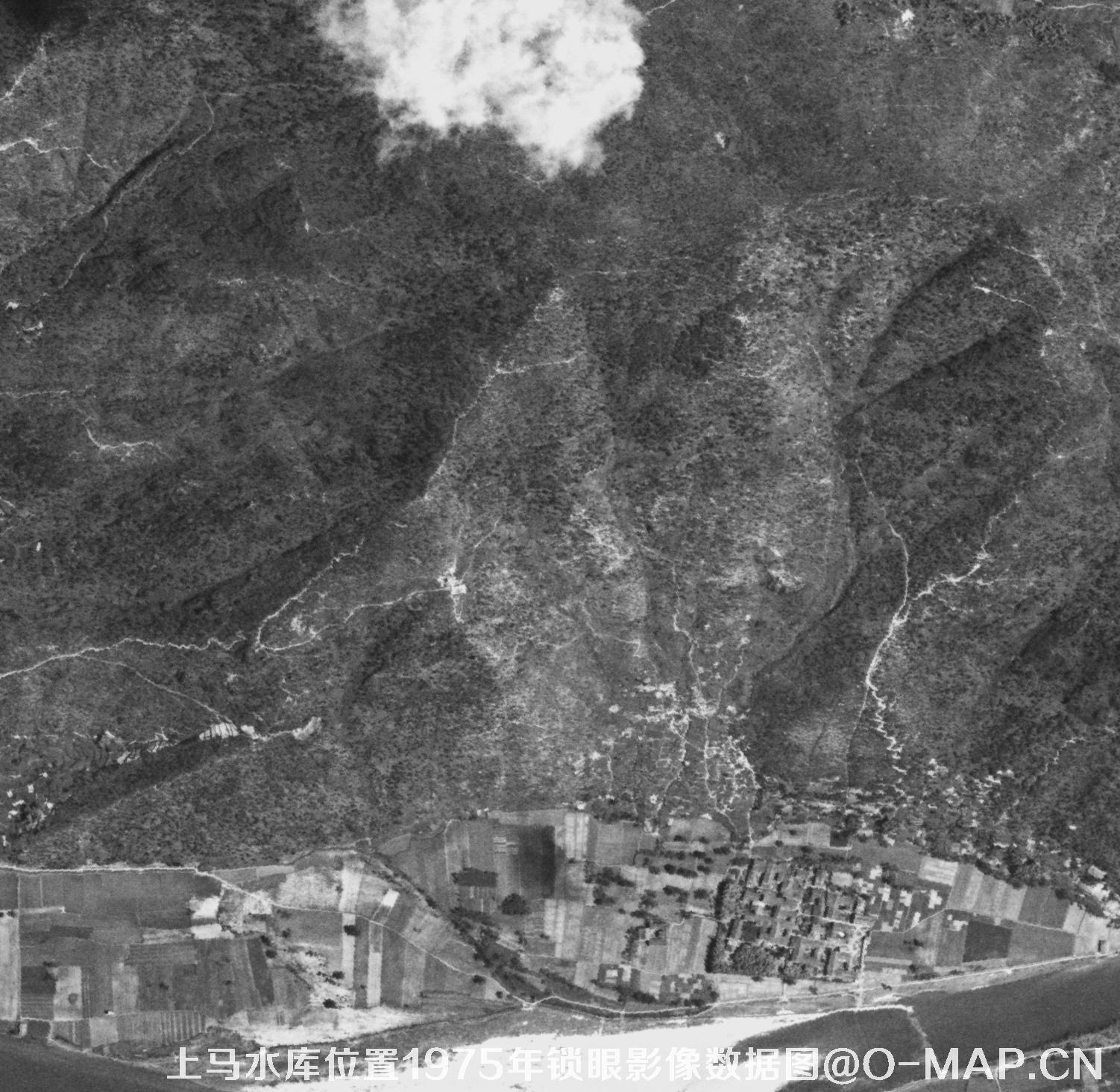 广东临海市上马水库移民前所在地1975年锁眼卫星影像数据