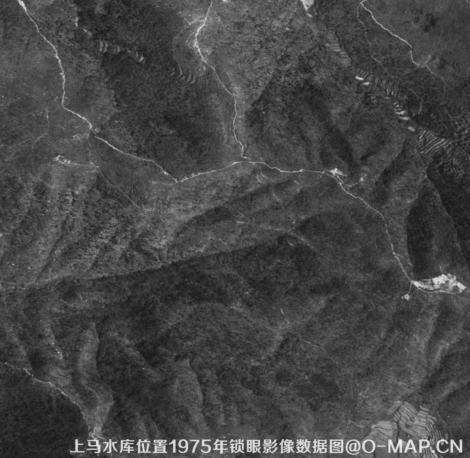广东临海市上马水库移民前所在地1975年锁眼卫星影像数据