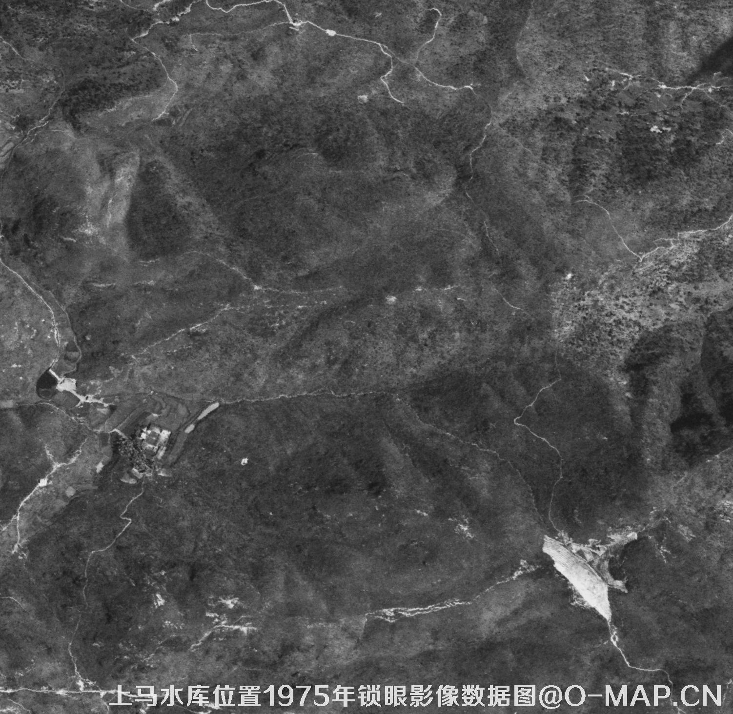 广东临海市上马水库移民前所在地1975年锁眼卫星影像数据