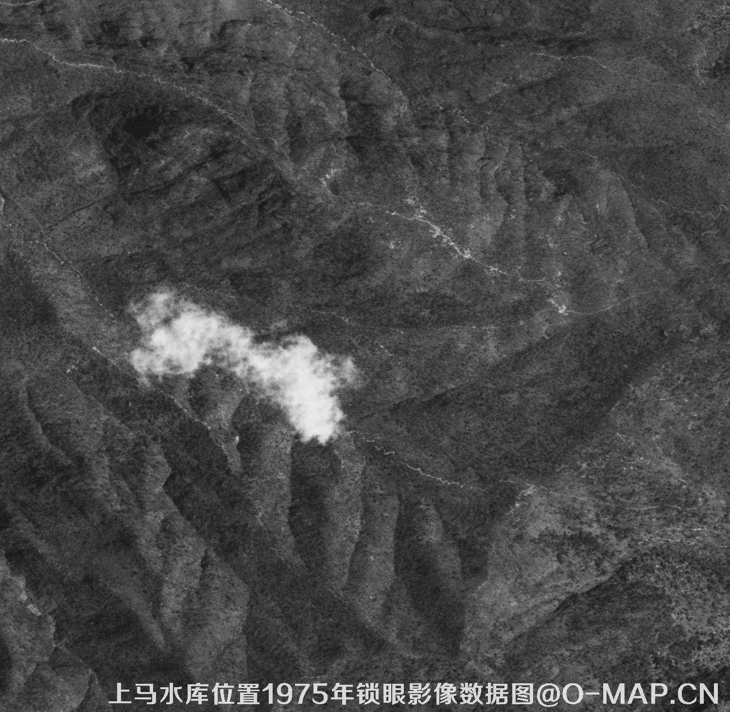 广东临海市上马水库移民前所在地1975年锁眼卫星影像数据