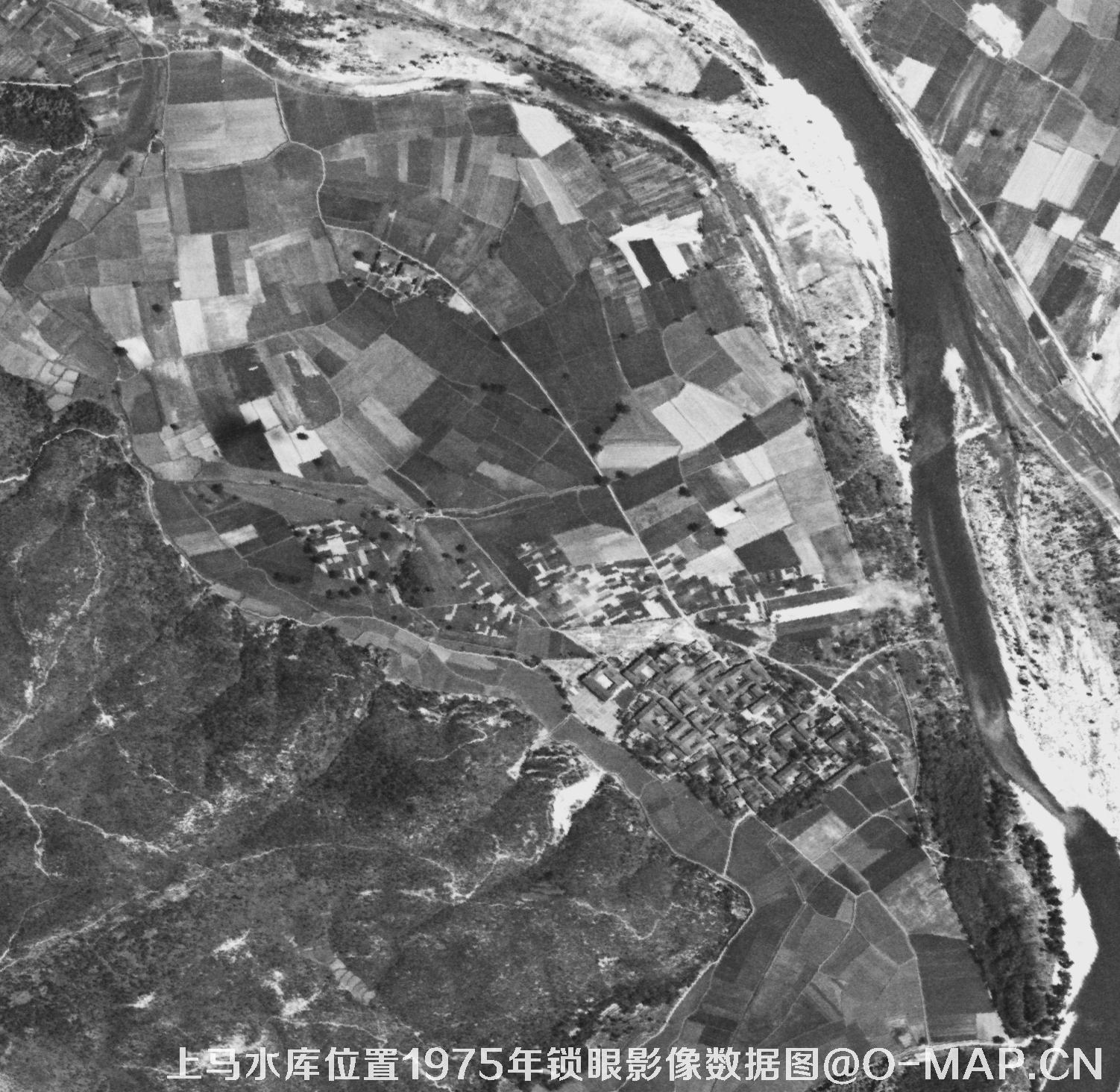 广东临海市上马水库移民前所在地1975年锁眼卫星影像数据