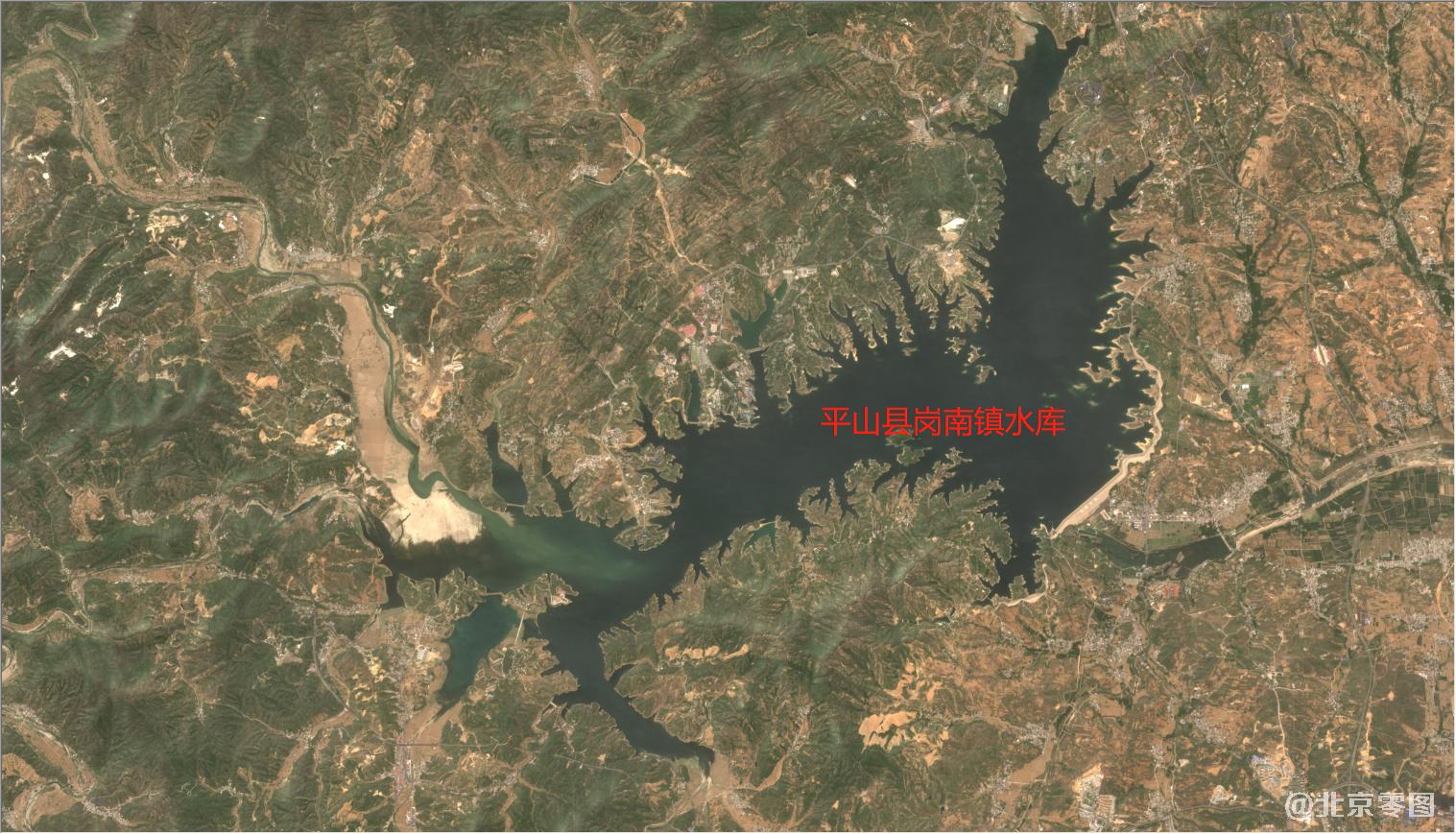 山西省2021年最新卫星图-平山县岗南镇水库