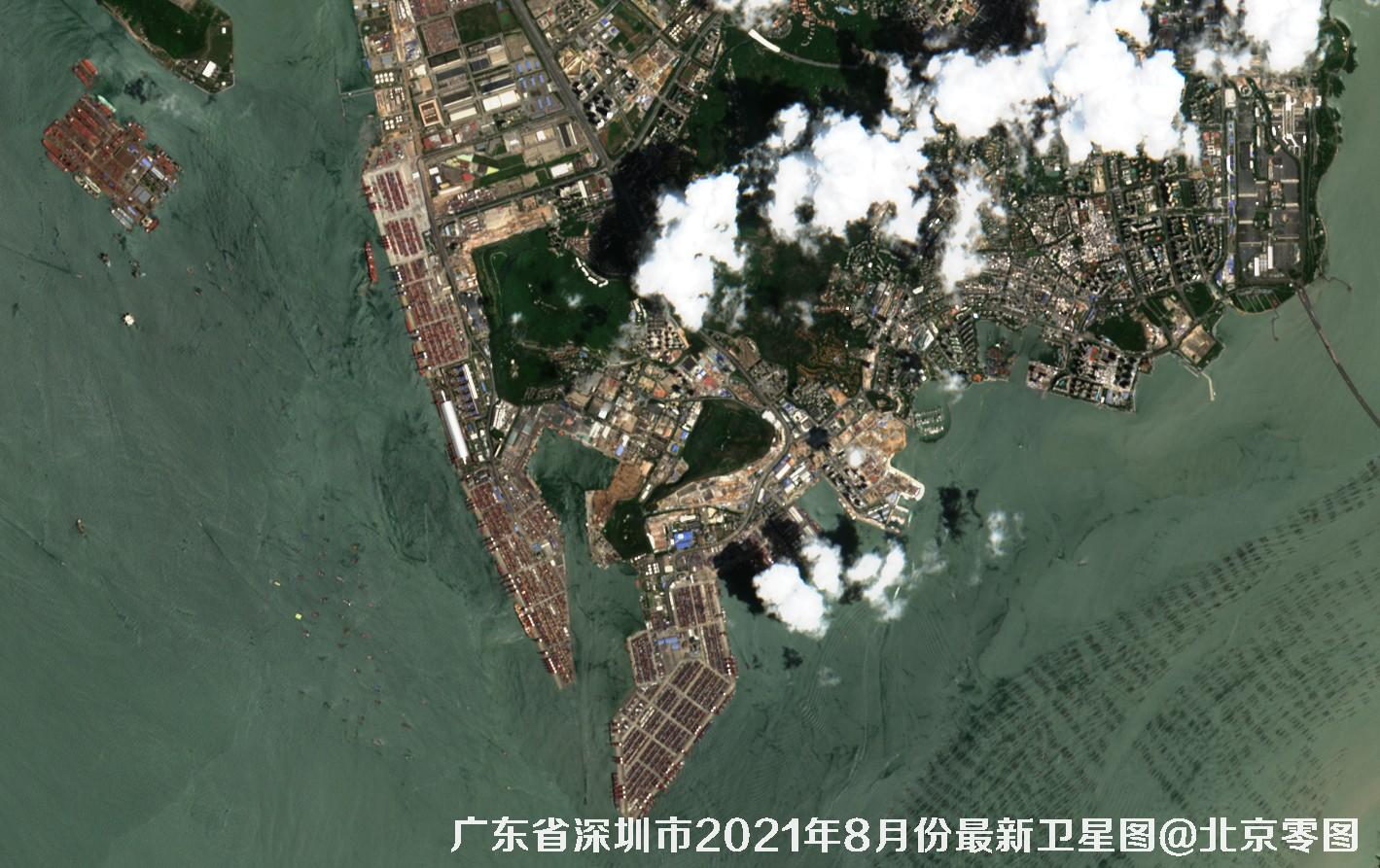 广东省深圳市2021年8月份最新卫星图