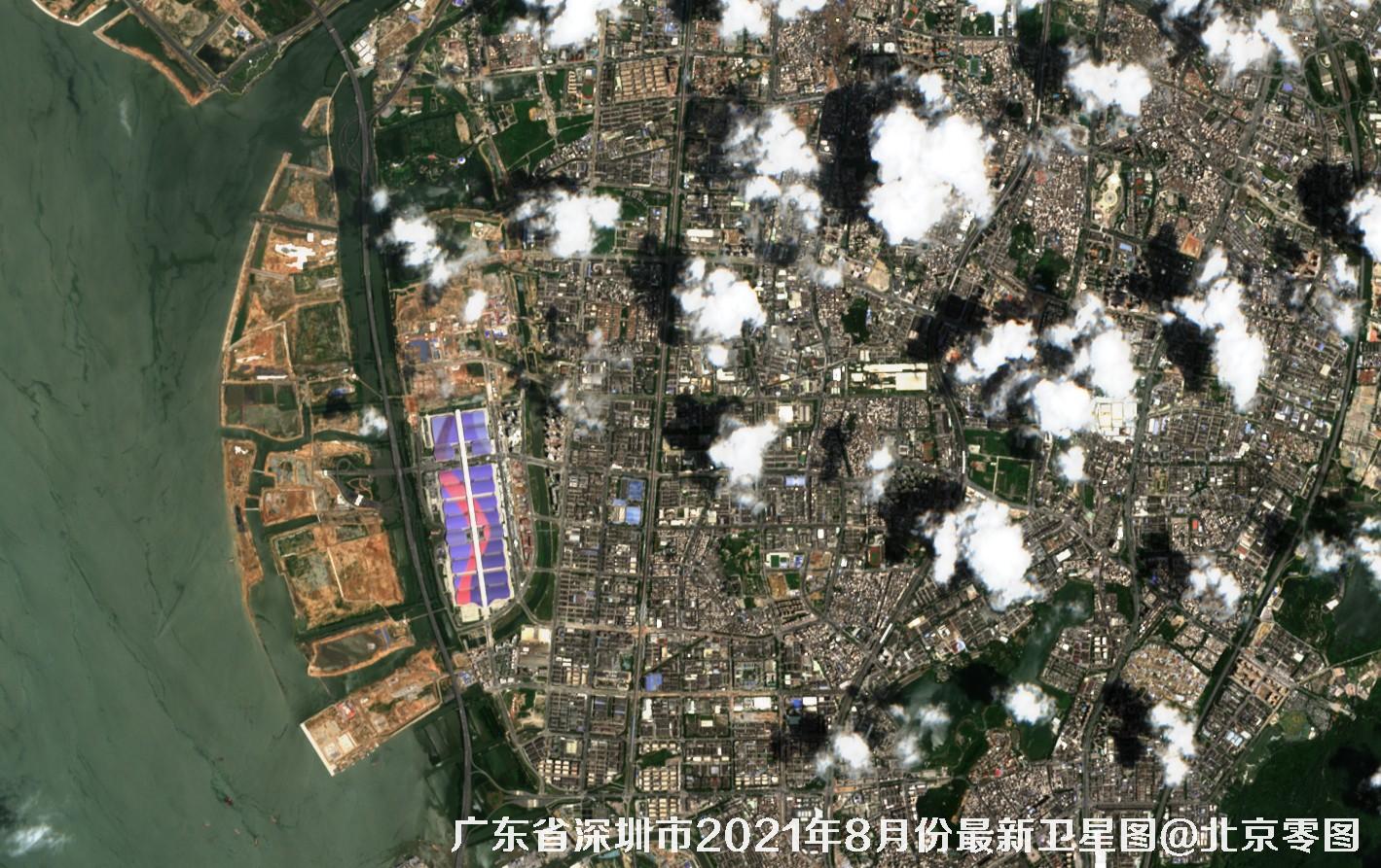 广东省深圳市2021年8月份最新卫星图