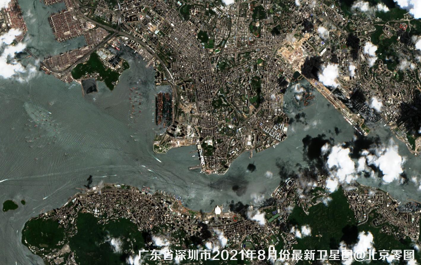 广东省深圳市2021年8月份最新卫星图