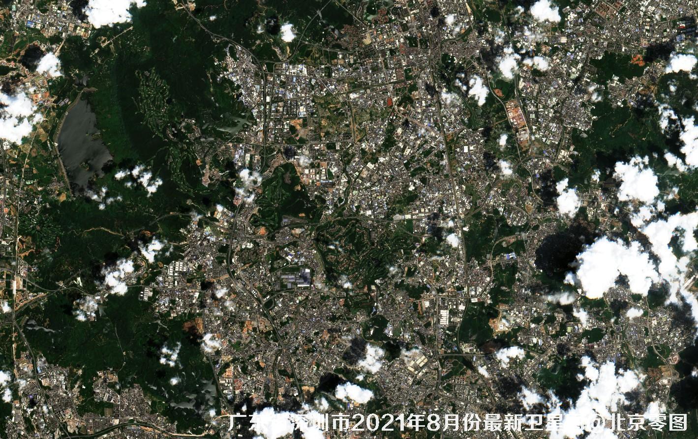 广东省深圳市2021年8月份最新卫星图