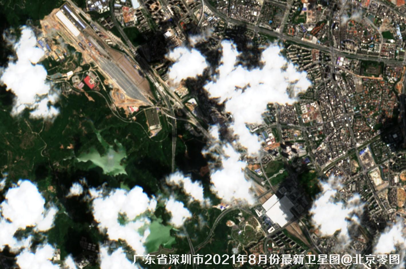 广东省深圳市2021年8月份最新卫星图