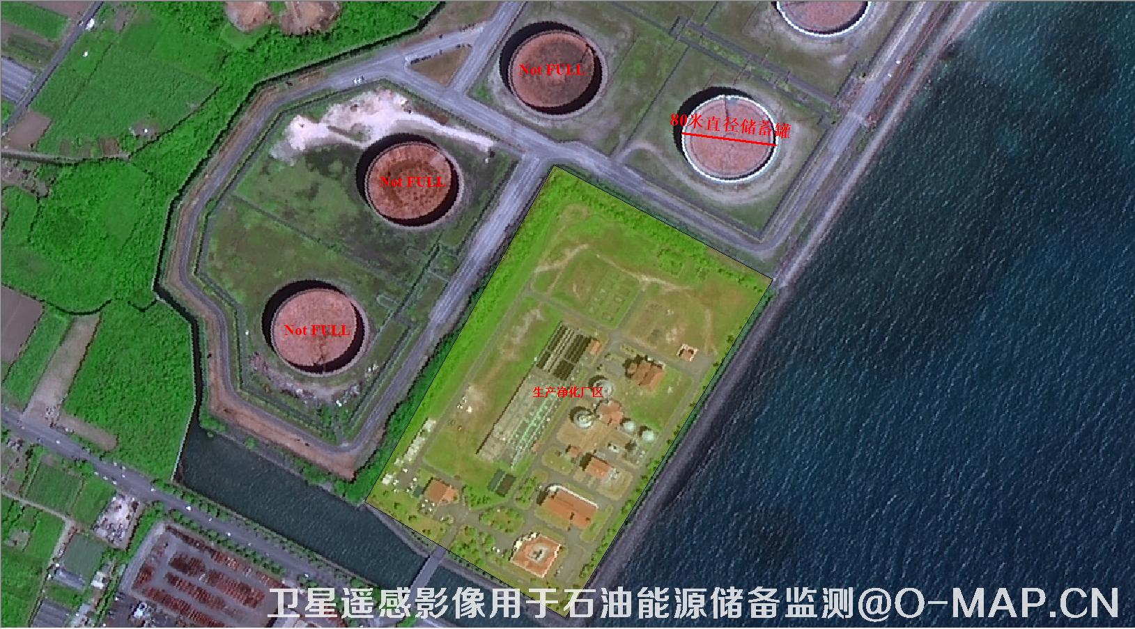 卫星遥感影像用于石油能源储备监测