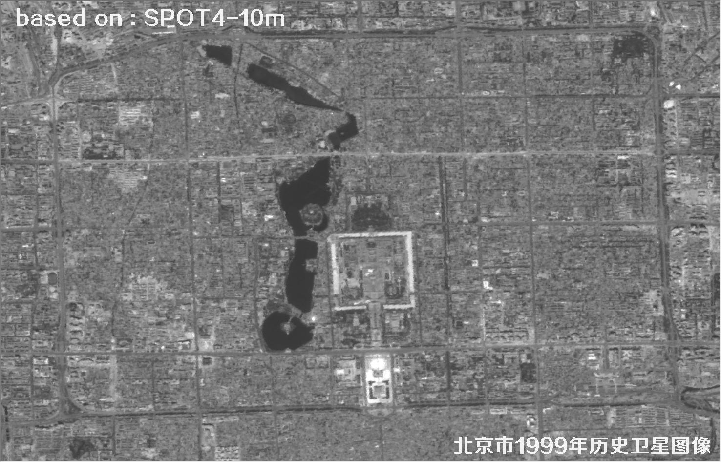 SPOT4卫星1999年拍摄额北京市历史影像图片