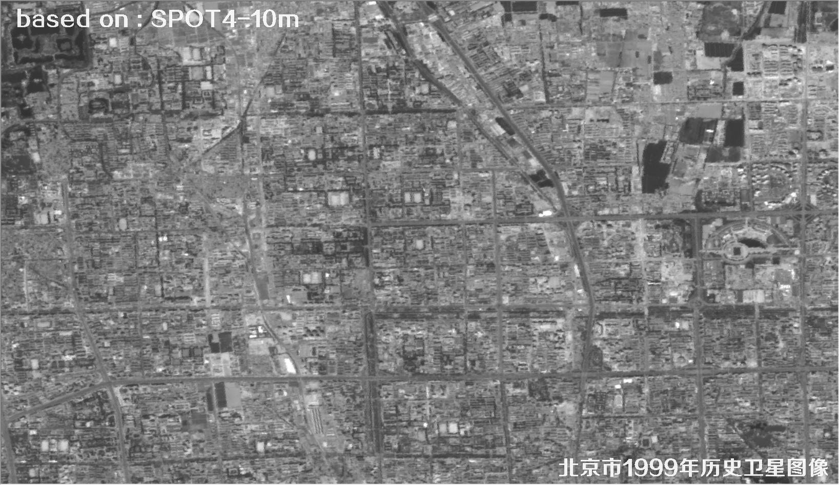 SPOT4卫星1999年拍摄额北京市历史影像图片